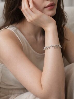 Silver casual bracelet- Women Jewelry